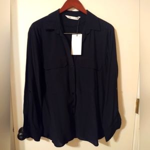 ZARA  BLACK BLOUSE. NEW WITH TAGS. SIZE XL.